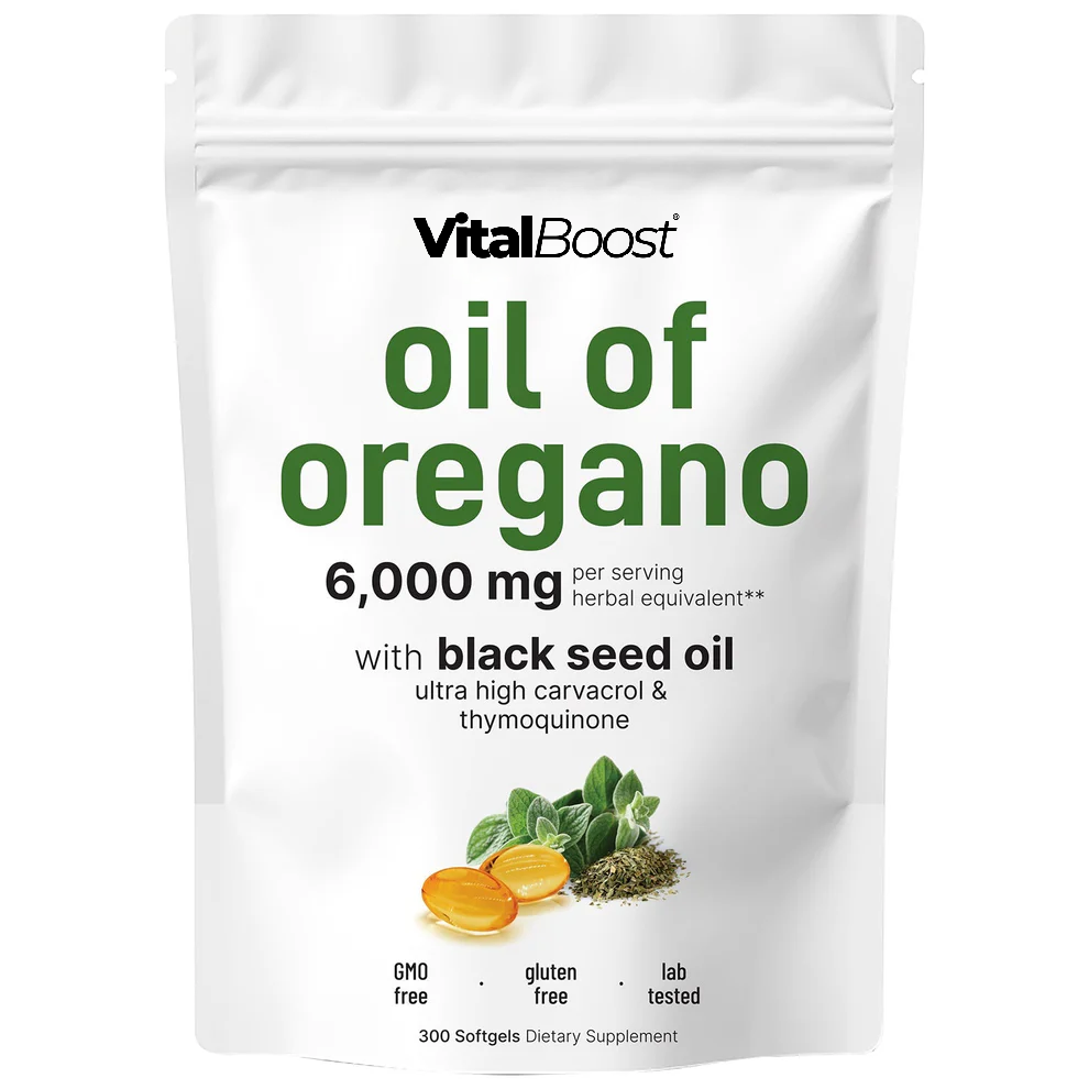 VitalBoost Oregano Oil with Black Seed Oil Softgels